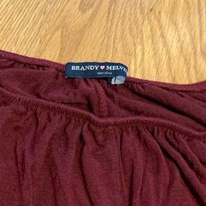 Brandy Melville Maroon Ruffle Shorts